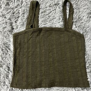 American Eagle Green Tank Top Crop Top Size Small